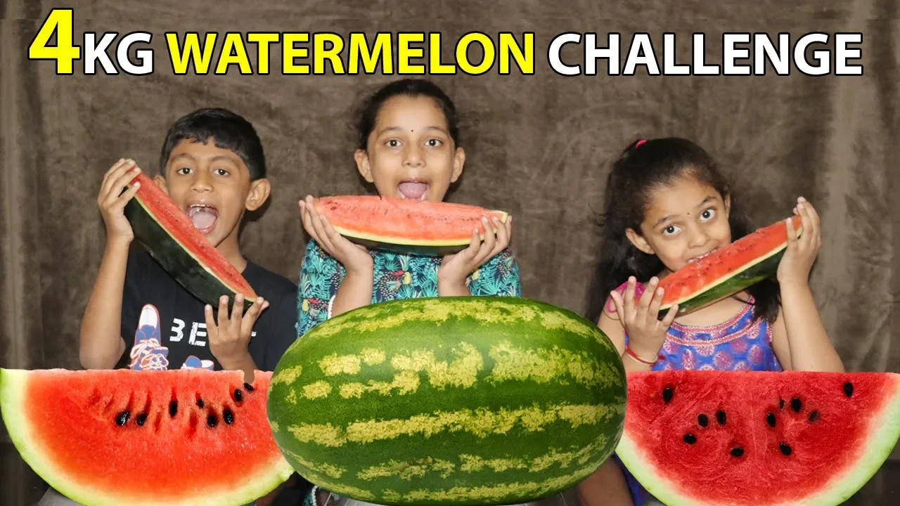 4 Kg Watermelon Eating Challenge...?   Fruit Eating Competition    Kid