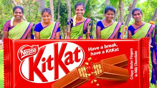 BIG KITKAT CHOCOLATE MAKING | Homemade Kitkat Chocolate Making In Village Style
