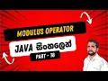 Part 18 Java Modulus Operator in Sinhala Java in Sinhala
