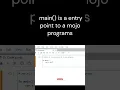 main function in Mojo programming Language mojo complete course shorts