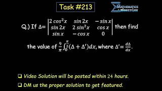 Problem on Integration Solution for Task IIT-JEE Mathematics by Sachin Gupta SG Sir