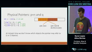 2018 EuroLLVM Developers Meeting A Sbirlea N Lopes Pointers Alias ModRef Analyses