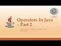 8 2 - Operators in Java Java Development Tutorials Urdu Hindi 2019