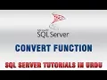 SQL Server Tutorials In Urdu Hindi - SQL CONVERT Function