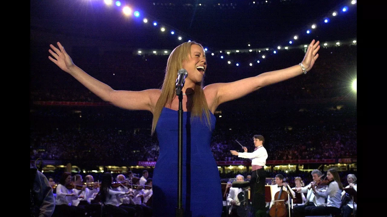 (BEST QUALITY) Mariah Carey- The Star Spangled Banner Live NFL Super Bowl 2002 (Not Fergie)