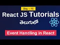 Event handling in reac React js tutorials in Telugu How to handle events in react React js