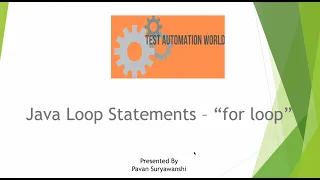 for loop in java Test Automation World