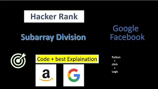 Subarray Division HackerRank Best explanation Code Python