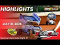 Williams Grove Speedway Summer Nationals Night 1 July 31 2026 HIGHLIGHTS
