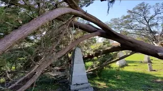 St Augustine cemetery damaged