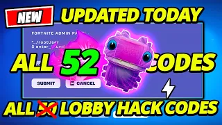 ALL 52 LOBBY HACK CODES KLOMBO SPRITE (UPDATED) Fortnite Season 4 Admin Panel Codes!! How to GET ALL
