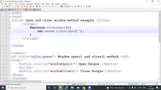 How To Use window open and close method in JavaScript