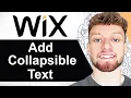 How To Add Collapsible Text in Wix Website Step By Step