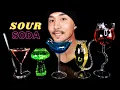 ASMR DRINKING SOUR SODA WARHEADS EXTREME GULPS 99 99 SATISFACTION COOL GLASSES
