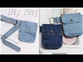 Download Lagu DIY Denim No Zipper Phone Crossbody Bag Out of Old Jeans | Bag Tutorial | Upcycled Craft