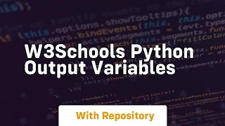 W3schools python output variables
