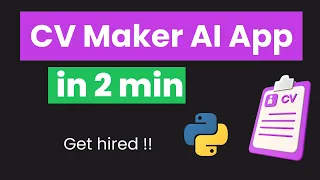 I Create CV Maker AI App in 2 MIN Using Python Learn Python by Building AI Projects Python ML AI