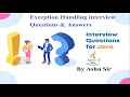 Exception handling Interview questions answers in Java 2021 with example java64bit com by Ashu sir