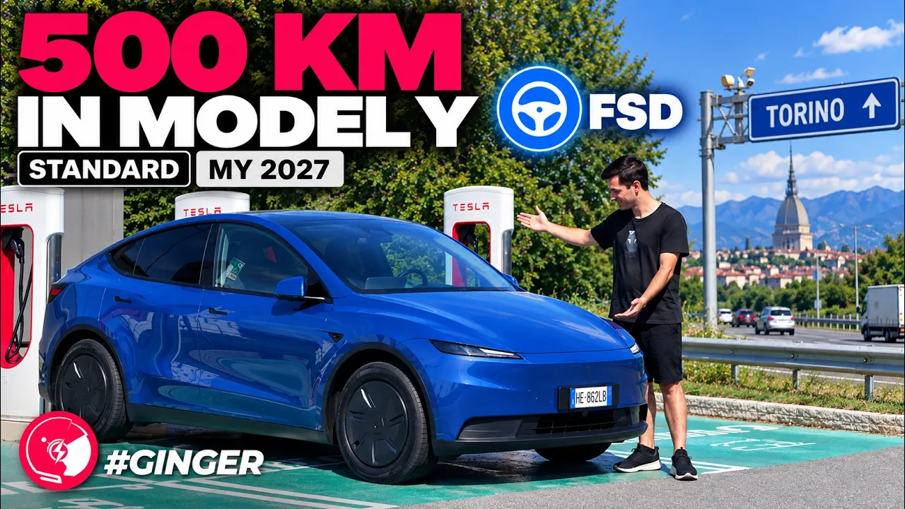 Tesla Model Y STANDARD MY27 alla prova: 500 km, ricariche e FSD?!