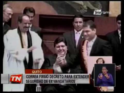 Correa firmó decreto para extender seguridad de ex mandatarios