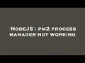 NodeJS pm2 process manager not working