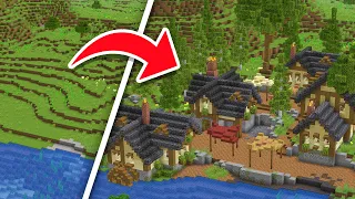 eu CONSTRUÍ uma NOVA VILA no Minecraft Survival