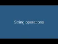 3 String operations in Python