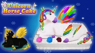 Unicorn Horse Cake Video | Black Unicorn Glitter cake | Rainbow unicorn cake game