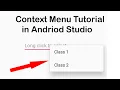 How to Create a Context Menu in Android Studio Android Studio Tutorial For beginners