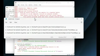 Python program to open and close outlook