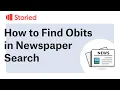 Tip Finding Obits in the Newspaper
