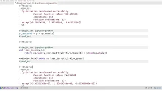 doing your own OLS and lasso with emacs and python