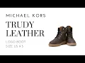 Michael Kors Trudy Leather and Logo Boots in Brown 195512208614