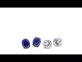 Absolute 12ctw CZ Blue and Clear Oval and Round Studs