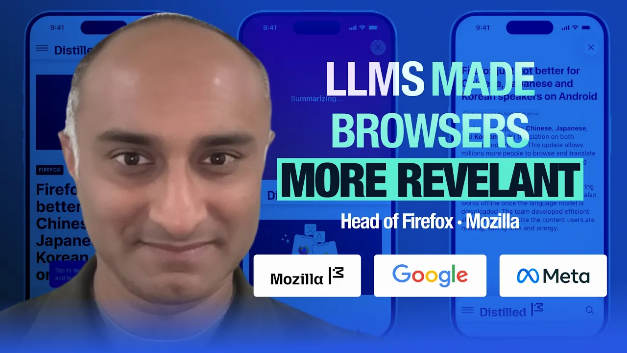 Mozilla Head of Firefox on The Future of Agentic Browsers and Fighting for the Open Internet Against Google Chrome, Apple Safari & Microsoft Edge | Ajit Varma | E300 - YouTube thumbnail