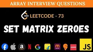 Set Matrix Zeroes - Leetcode 73 O 1 Space JavaScript Solution