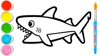 Dibuja y Colorea Lindos Tiburones, Hermosos Pulpos y Peces Coloridos 🦈🐙🐠 Animales Marinos #101