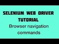 Selenium Webdriver navigation commands Selenium Webdriver with java tutorials