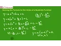 Deriving the Formula for the Vertex of a Quadratic Function
