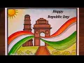 Republic Day Drawing easy 26 January Drawing Happy Republic Day Drawing Swarnim Bharat Drawing