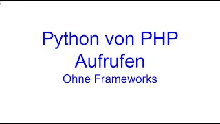 Python Web API mit PHP Aufrufen - Ohne Frameworks Kovolff