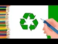 How to Draw Recycle Symbol step by step Drawing Tutorials with KidsFunLearnClub and Parikshet