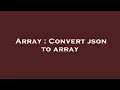 Array Convert json to array
