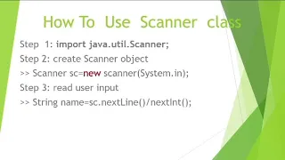 The Scanner Class in Java Programming Scanner class Programming in Java Java