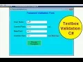 Password Validation in c Windows Application TextBox Validation in c swift learn