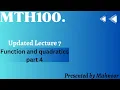 mth100 short lecture 7 vu short lecture by Mahnoor