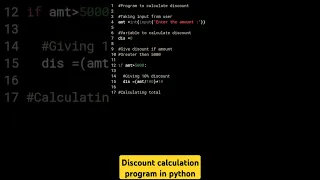 Discount Calculation program in python Python Programming Coders Point