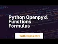 Python openpyxl functions formulas