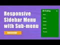 How to Create Responsive Sidebar with Sub - Menu in HTML CSS Hamburger menu in HTML Devscore