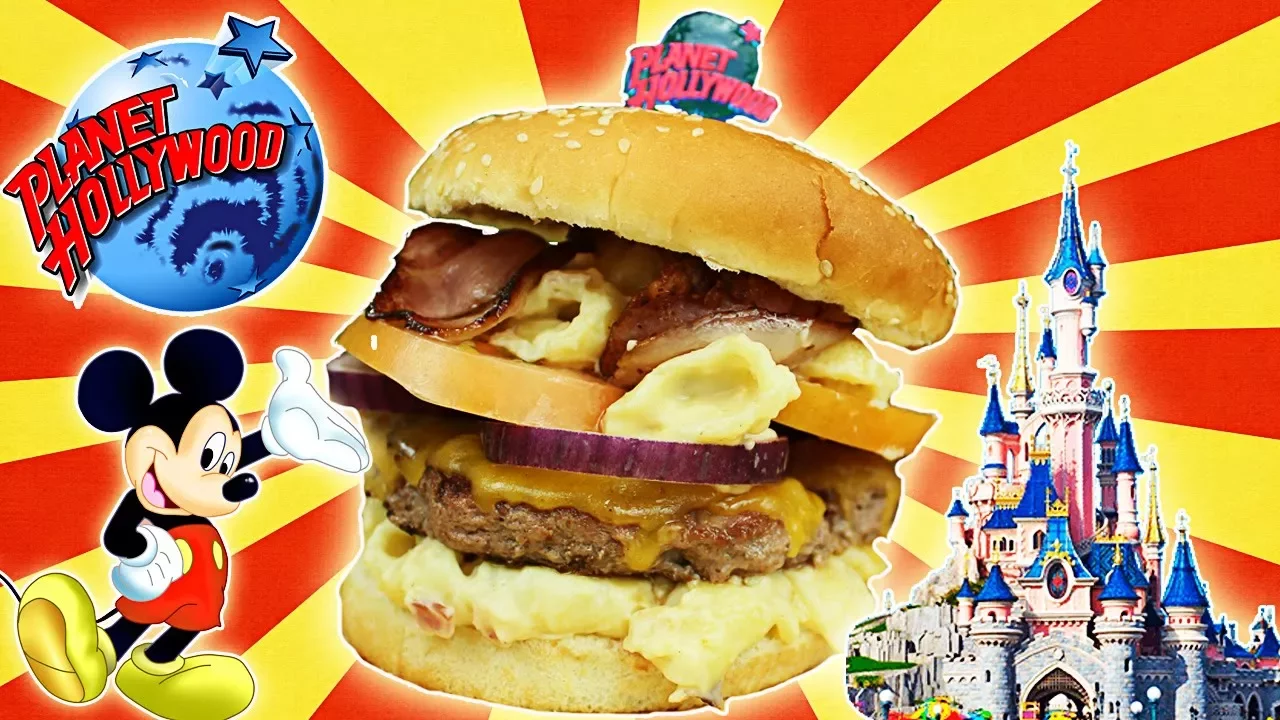 Mac and Cheese BURGER de Planet HOLLYWOOD en DISNEYLAND!